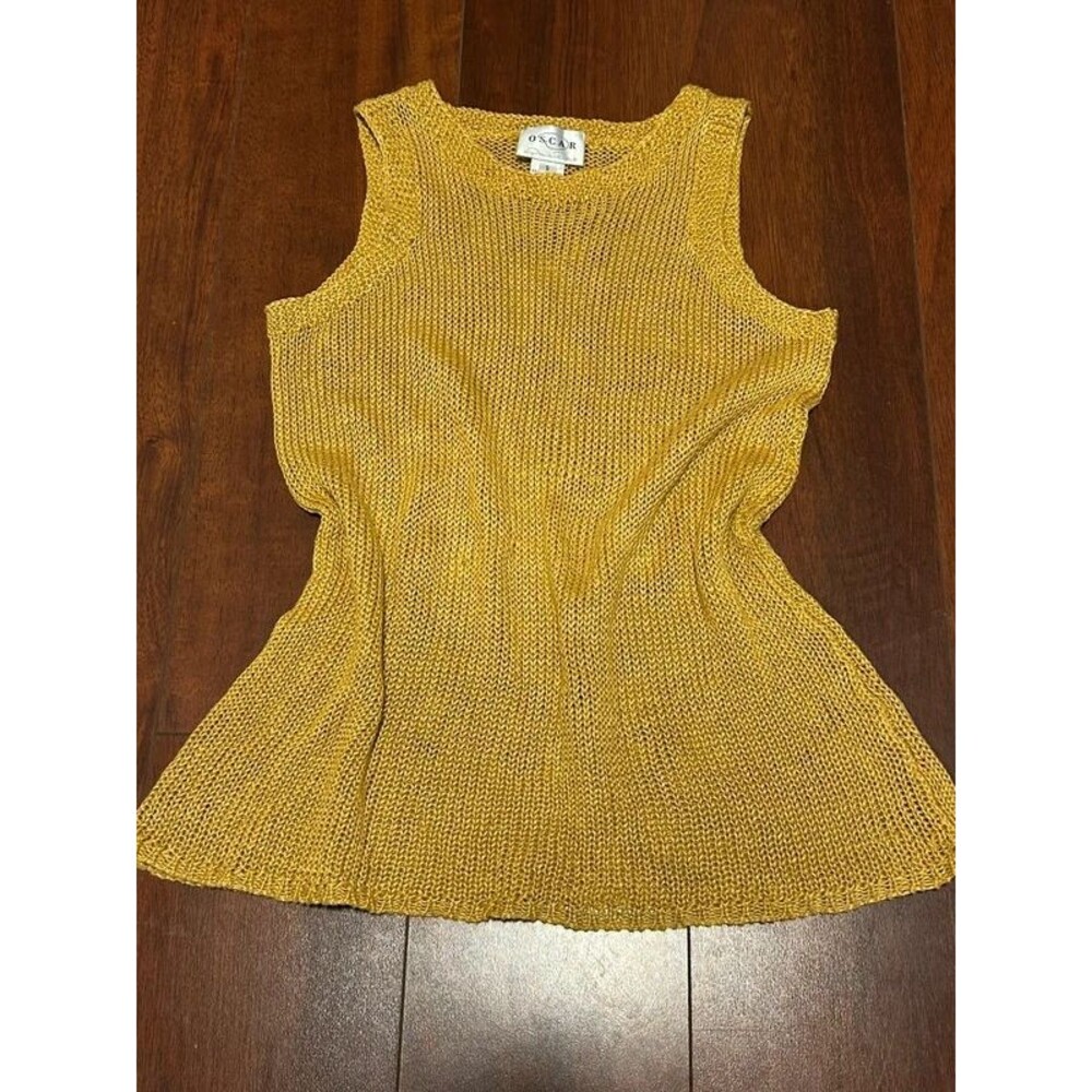 Oscar De La Renta Linen knit tank top